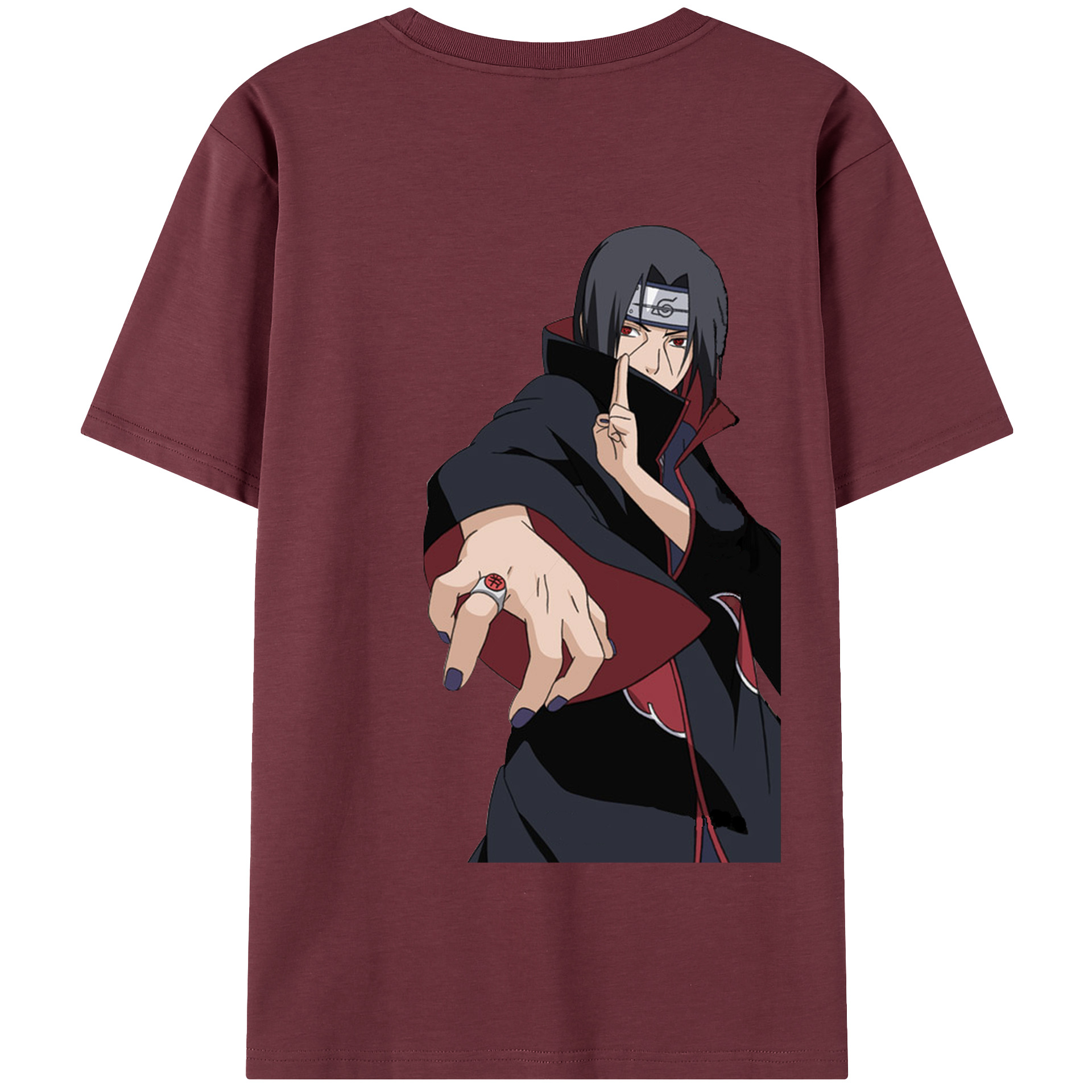 （画像用） NARUTO -ナルト- うちは イタチ Uchiha Itachi 綿100％半袖Tシャツ（背面プリント）